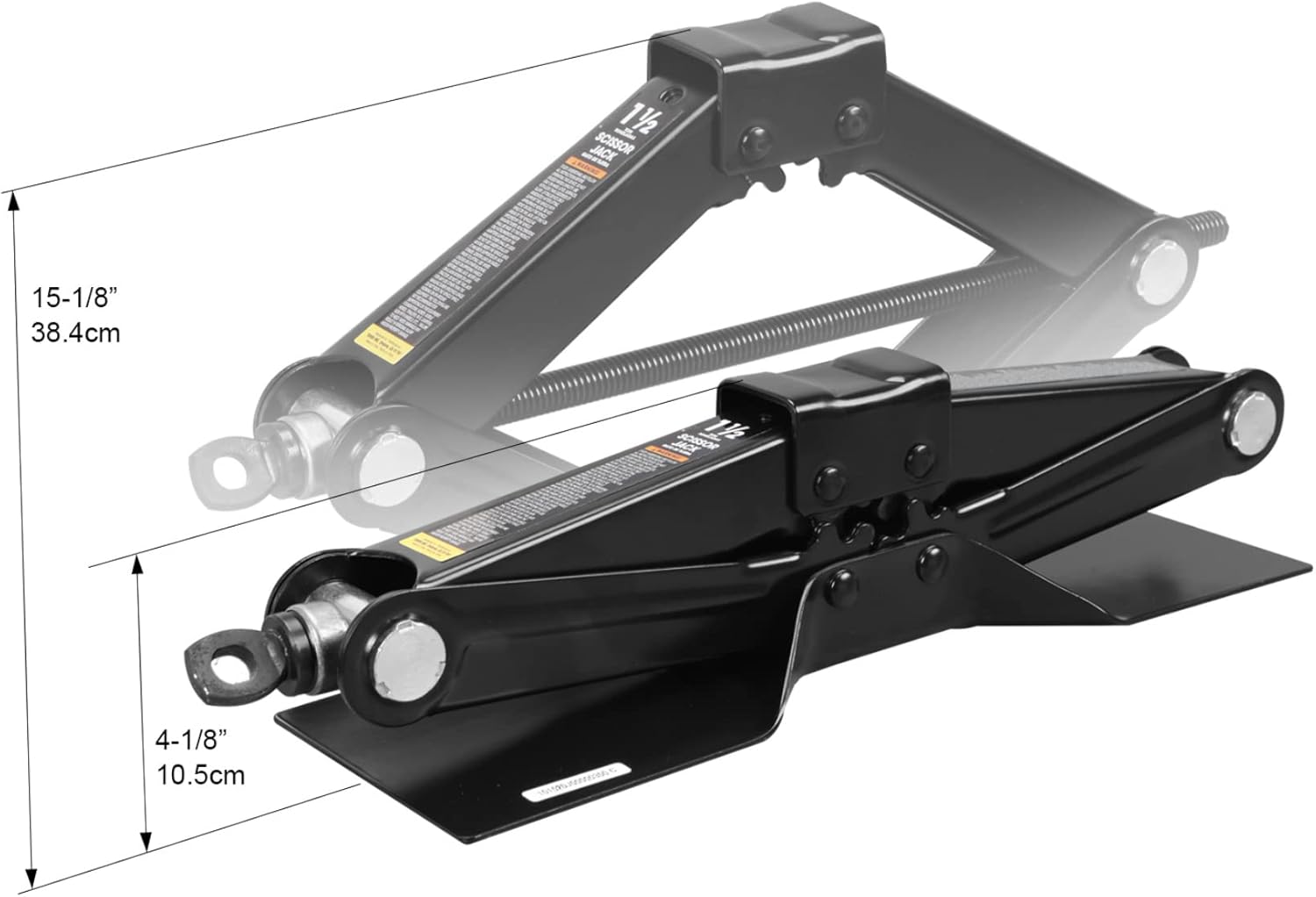 BIG RED AT10152BR Torin Steel Scissor Lift Jack Car Kit, 1.5 Ton (3,000 lb) Capacity, Black