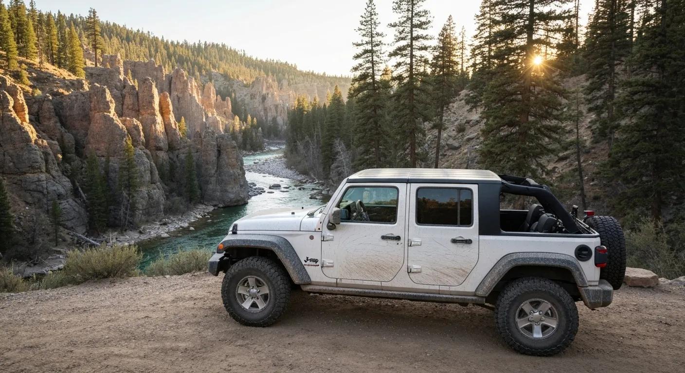 A Jeep parked amidst a stunning natural landscape, showcasing its off-road prowess and the critical role of maintenance